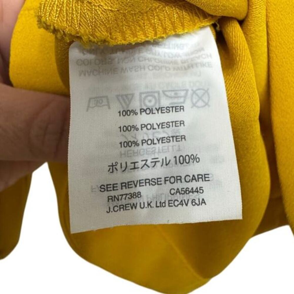 J.Crew Mustard Yellow Wrap Blouse Size 4 Long Sleeve Top Classic Chic - Picture 3 of 6